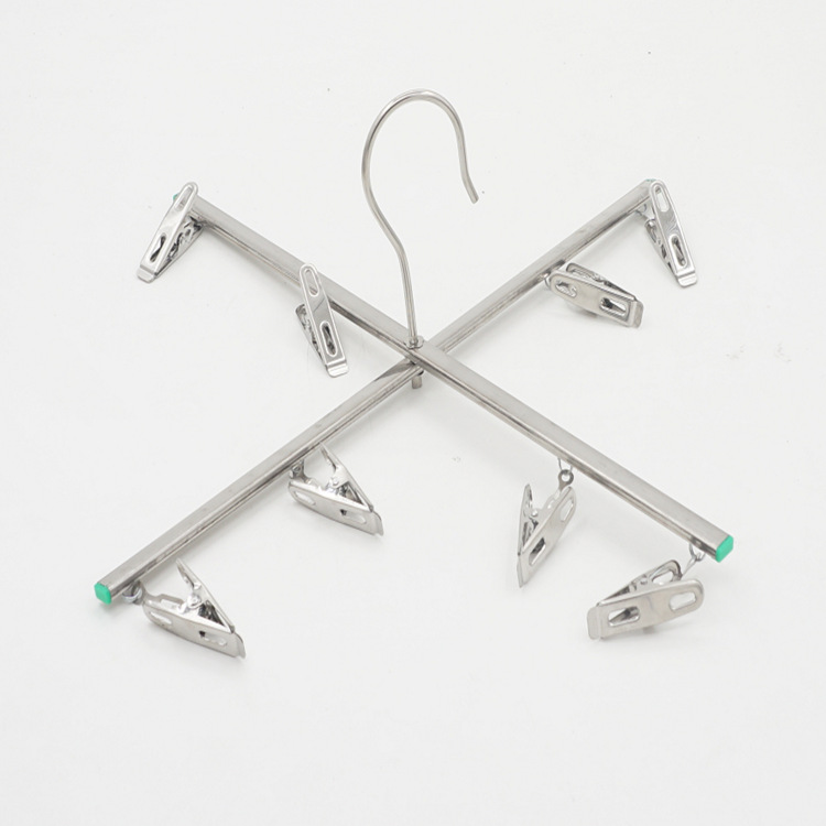 Multi-function Hanger Cross 4 Clip 8 Clip Stainless Steel Multi-Clip Stainless Steel Pants Rack Hanger Diaper Clip Folding
