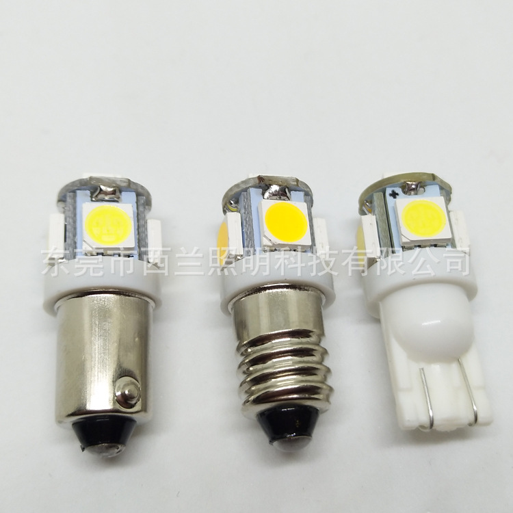 E10 резьба BA9S BAX9S кривой 5SMD 5050 светодиодный ширины свет