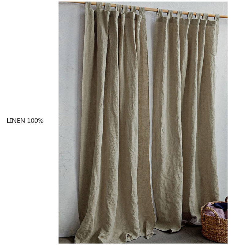 Pure Linen Curtain Shading Custom Washed Linen Shower Curtain Cloth Curtain Zen Curtain Cloth Modern Simple Cotton Linen