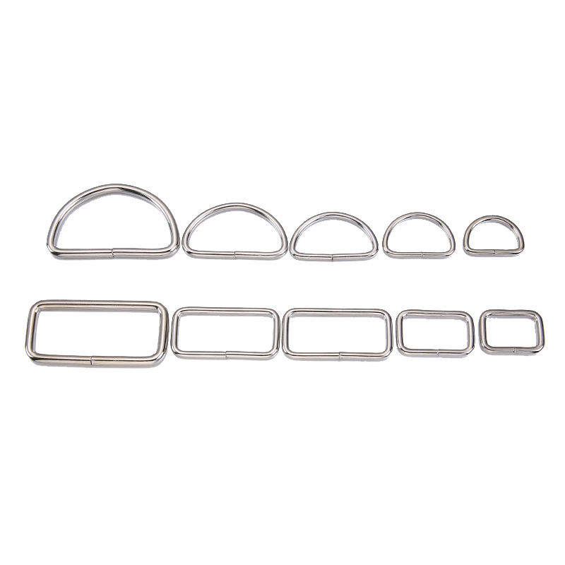 Electroplating hook buckle Japanese buckle iron ring D ring square buckle pull core universal metal luggage strap accessories