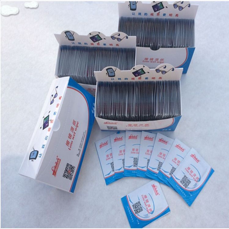 Factory wholesale Feizhi brand alcohol-containing glasses wiping paper single piece screen cleaning wet tissue large quantity free shipping