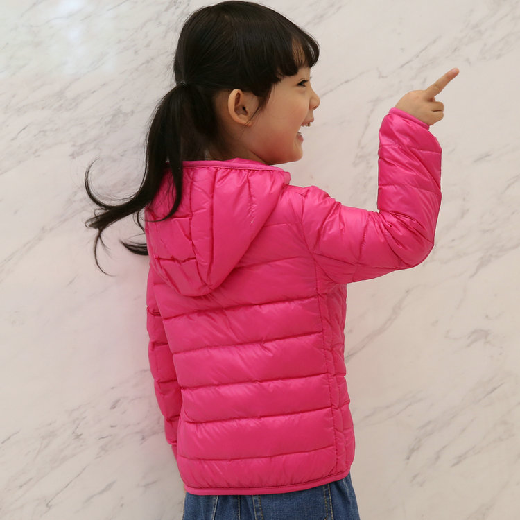 Lightweight Down Jacket Children's Baby Boys and Girls Ultra-thin Hooded Short Thin Children's Coat