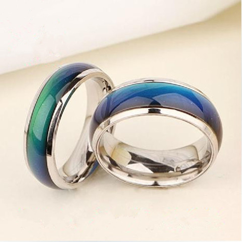 Korean version of the mood temperature change Ring 6mm wide couples temperature control color temperature ring female student gift factory direct sales