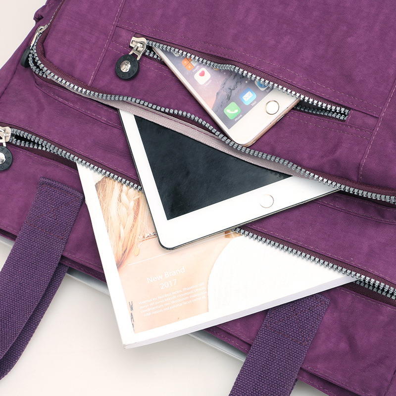 Women's bag simple canvas shoulder bag middle-aged and elderly nylon Oxford cloth large capacity mother bag travel bag