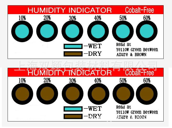 Six-Point humidity indicator card 5 ~ 15% humidity indicator card ordinary humidity indicator card