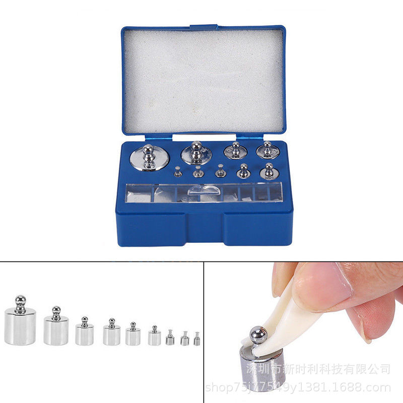 17pcs 10mg-100g Student Set Weight Steel Chrome Standard Weight