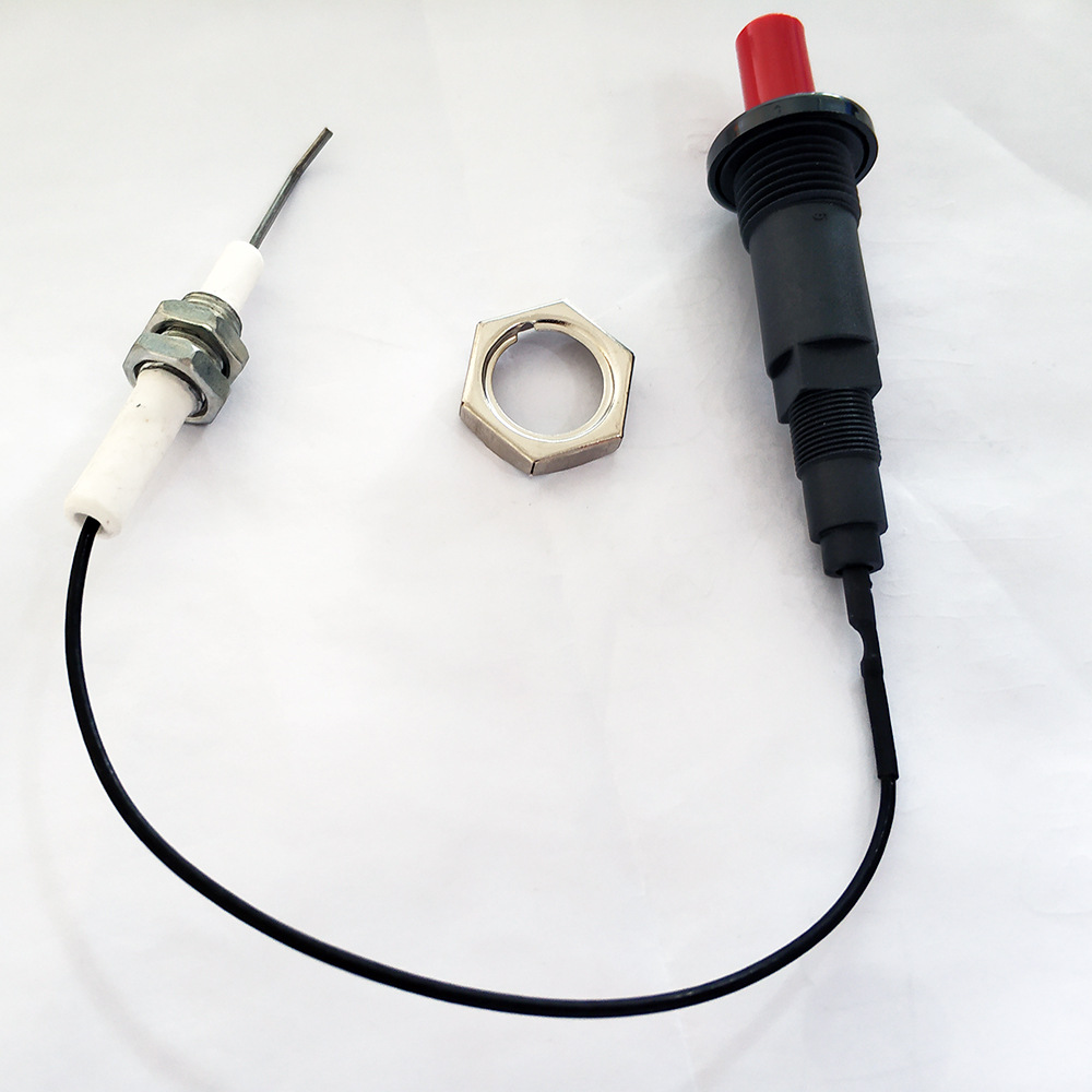 Gas stove ignition accessories push-type ceramic piezoelectric igniter with universal thread ignition curved needle spark plug