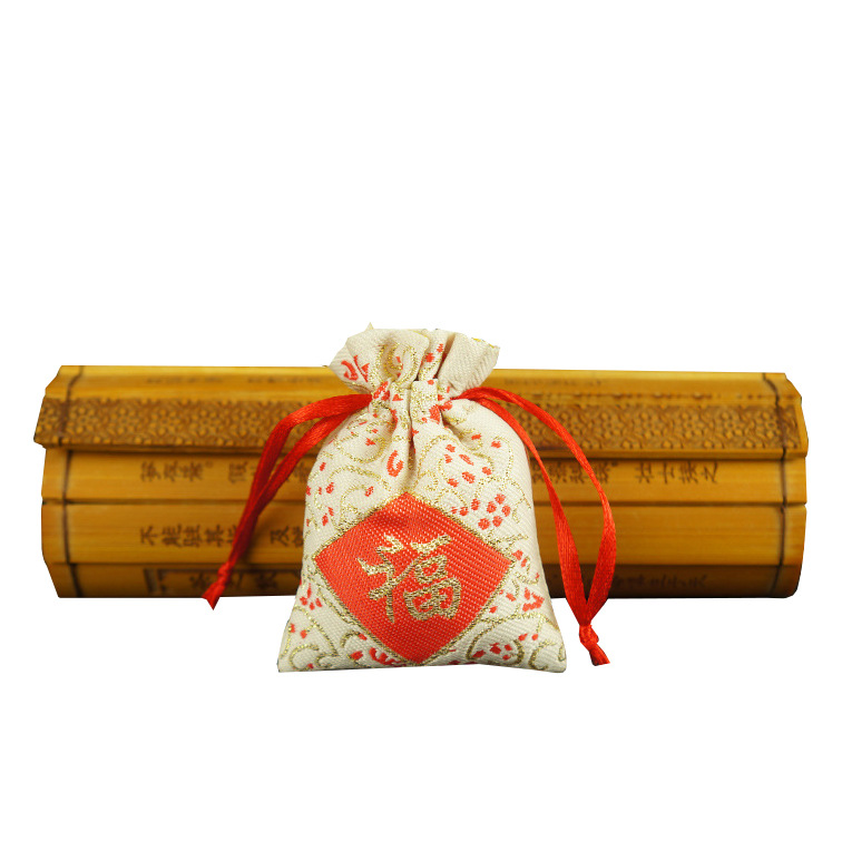 Factory wholesale 7 color Ping An Fu word sachet car hanging embroidery sachet sachet bag Chinese medicine lavender empty bag DIY