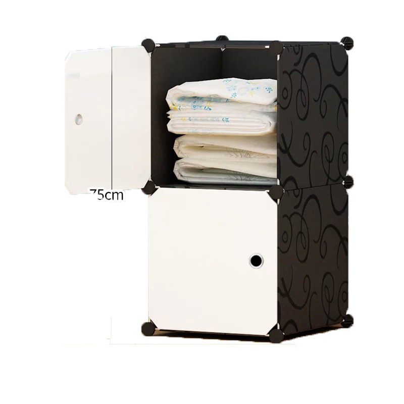 Wholesale children's creative assembly plastic storage cabinet diy magic film resin combination toy storage rack underwear box