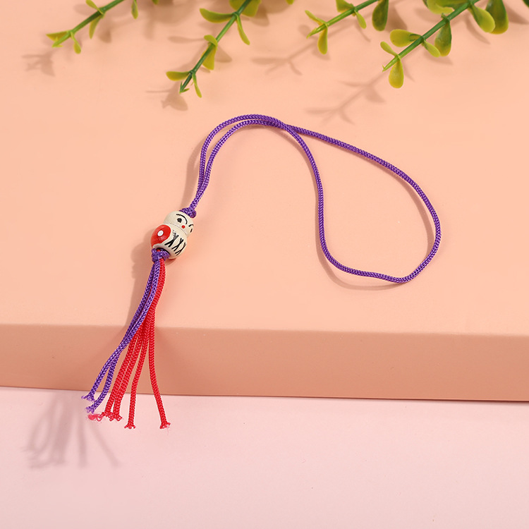 Pendant bag accessories factory direct tassel pendant keychain DIY handmade wooden doll bead jewelry