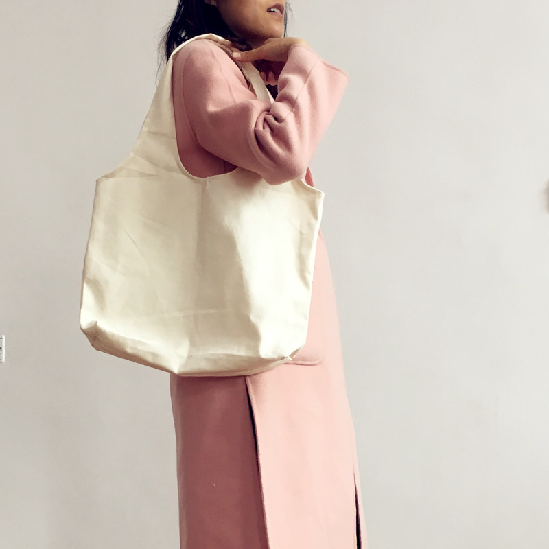 Blank Korean Style Simple Large Capacity Fresh Artistic Canvas Bag Women's Large Bag Shoulder Bag