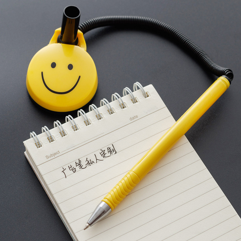 Desk Pen Custom logo Bank Fixed Sign Pen Custom Base Plastic Cabinet Front Desk Desktop Paste Gel Pen