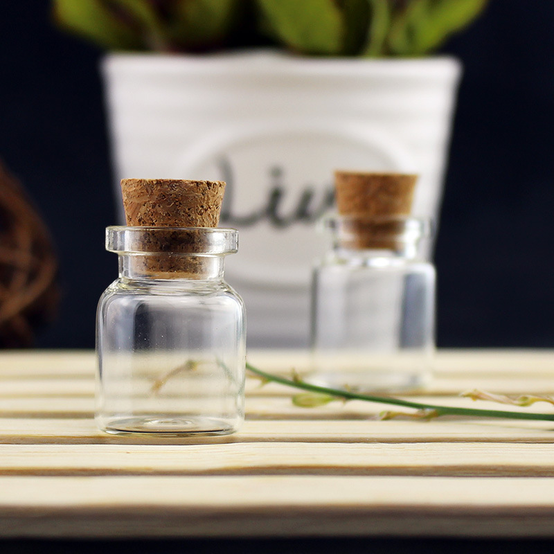 Cork wishing bottle mini aluminum cover drift bottle transparent DIY decorative glass bottle small size Starry Sky bottle Xilin bottle