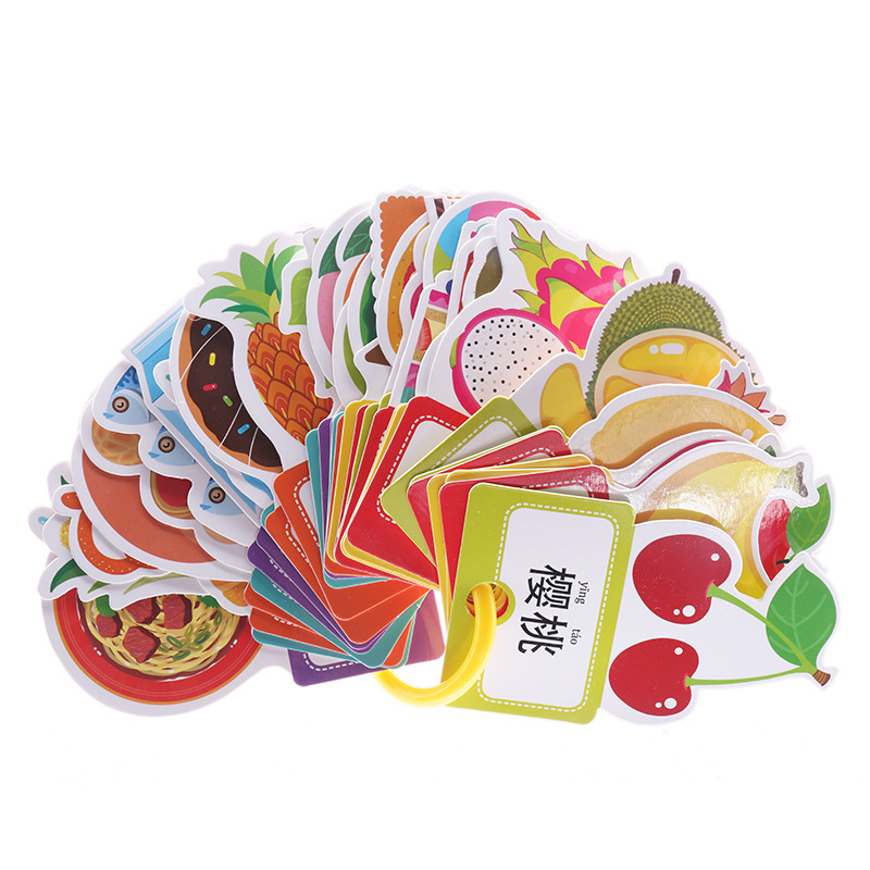 Large circle children's literacy card can't tear up early teaching Enlightenment cognition card wholesale children's pinyin word flash card