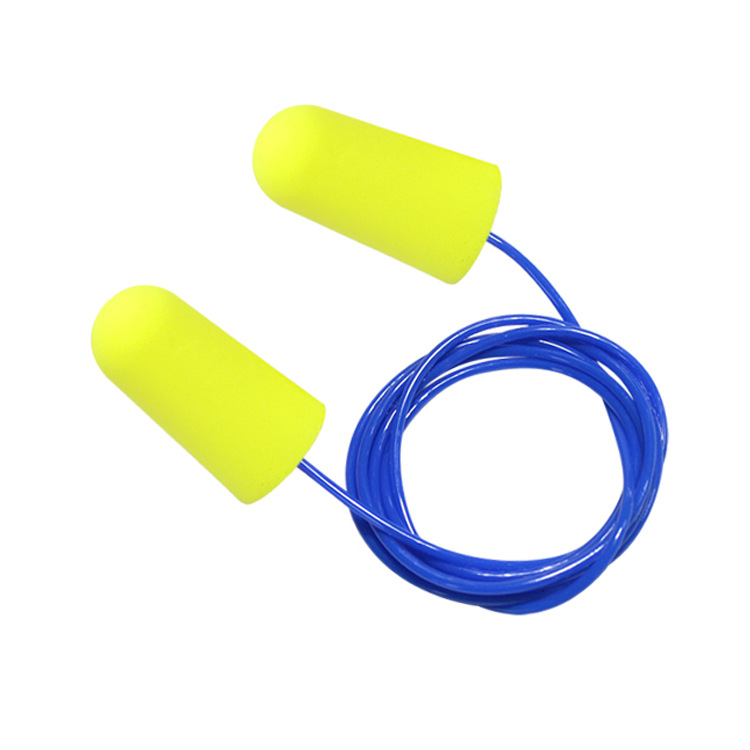 Customized Ec-1001A-C Oem Oem Processing for Sleeping and Learning Anti-Noise Pu Sponge Soundproof Earplugs with Cable
