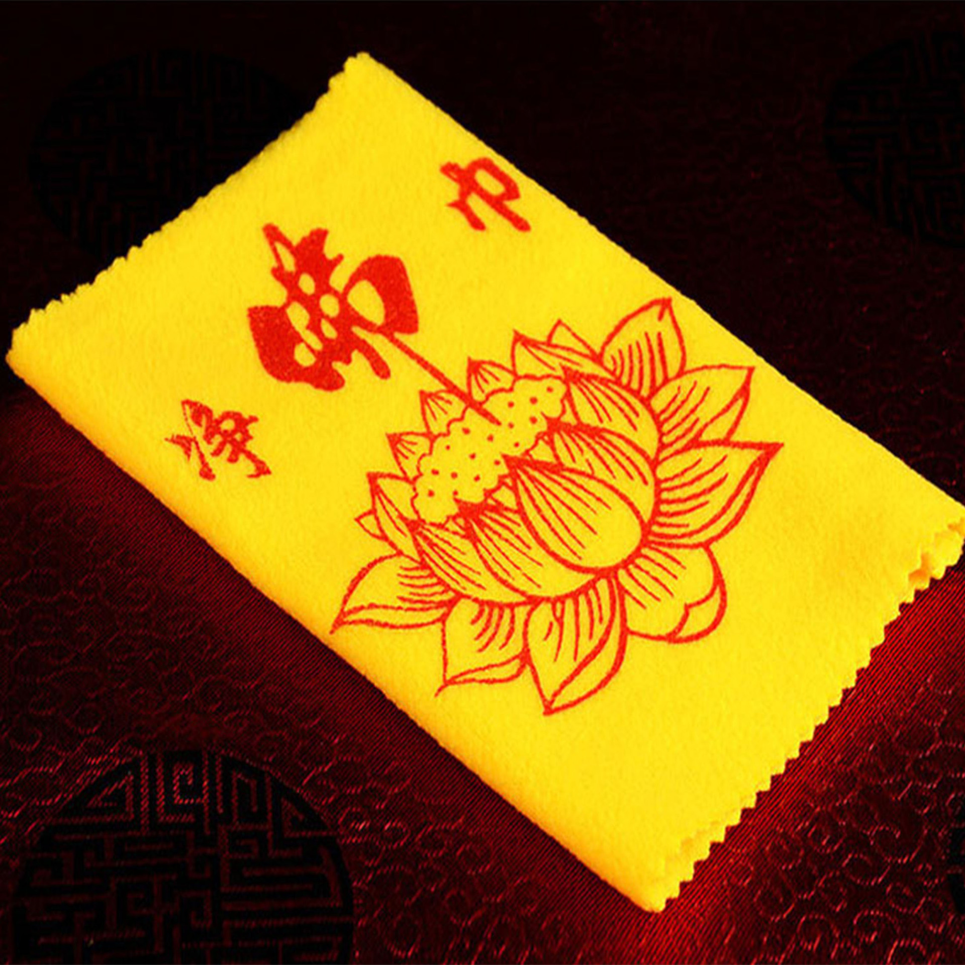 Buddha statue cleaning towel wipe yellow polar fleece cleaning towel clean Buddha towel clean wipe