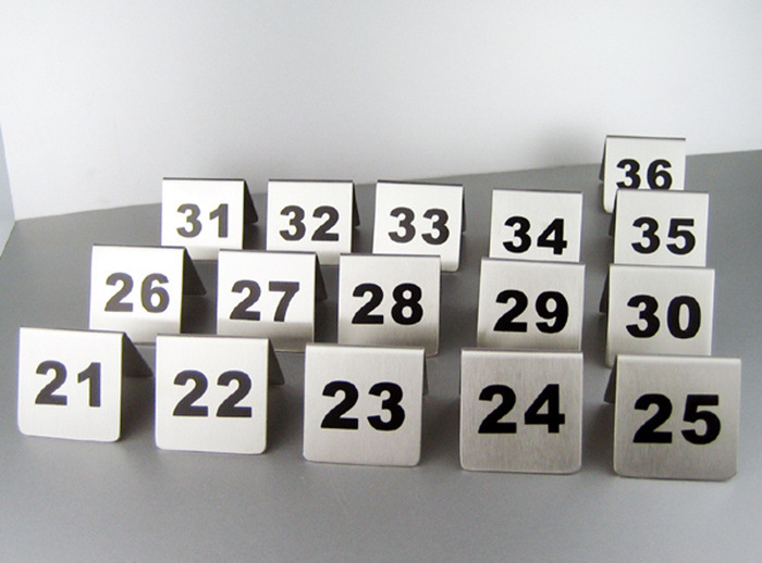 Stainless steel table number plate table number plate table Red Digital restaurant plate table number plate call number plate Table Plate