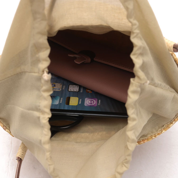 Handmade straw bag bohemian style bucket small bag simple hand bag summer seaside holiday portable women's bag