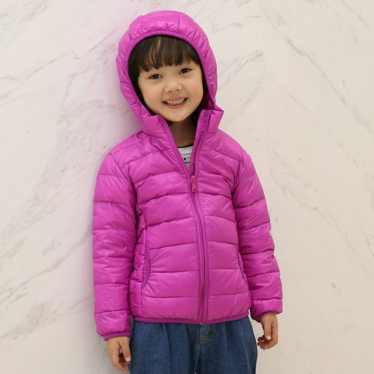 Lightweight Down Jacket Children's Baby Boys and Girls Ultra-thin Hooded Short Thin Children's Coat