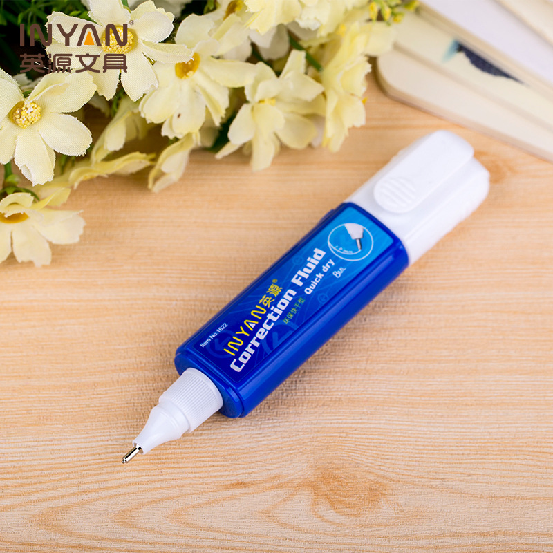 Yingyuan CP-1622 office correction fluid blue regular simple large capacity steel head correction fluid stationery wholesale