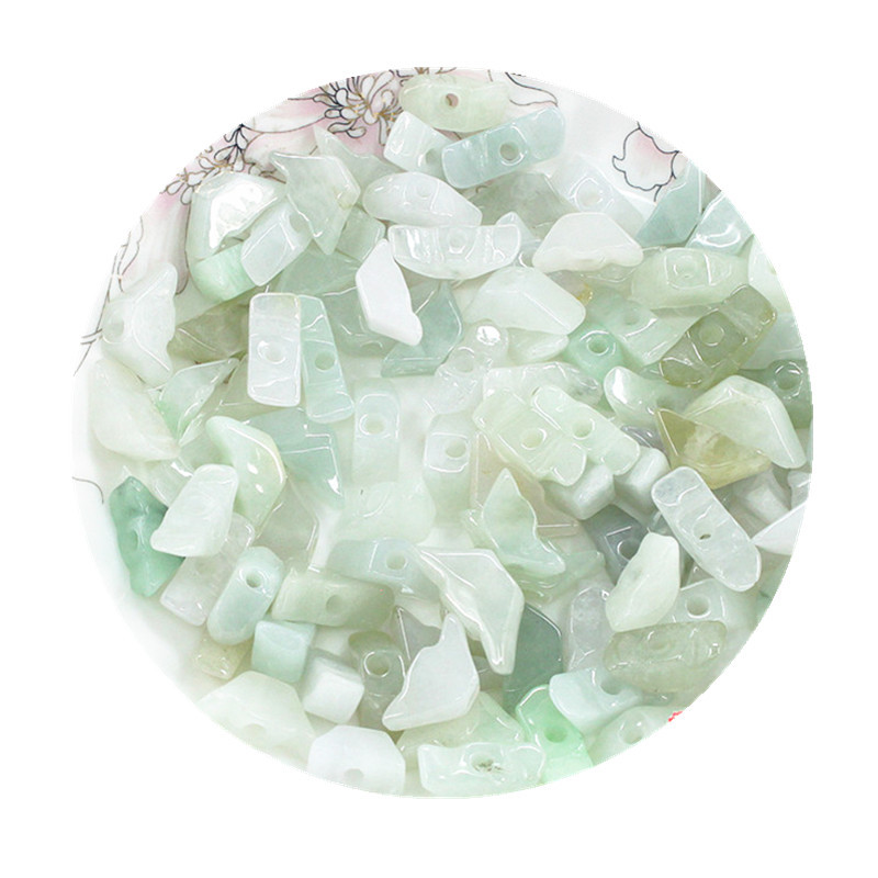 Natural jadeite A goods jewelry accessories jade small ingot loose accessories car hanging bag hanging material loose beads wholesale