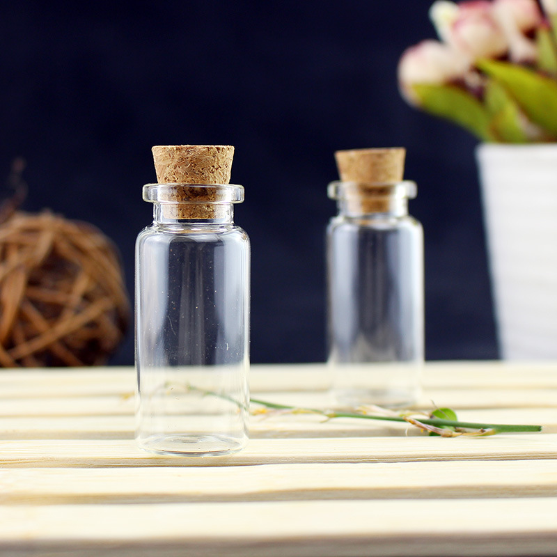 Cork wishing bottle mini aluminum cover drift bottle transparent DIY decorative glass bottle small size Starry Sky bottle Xilin bottle