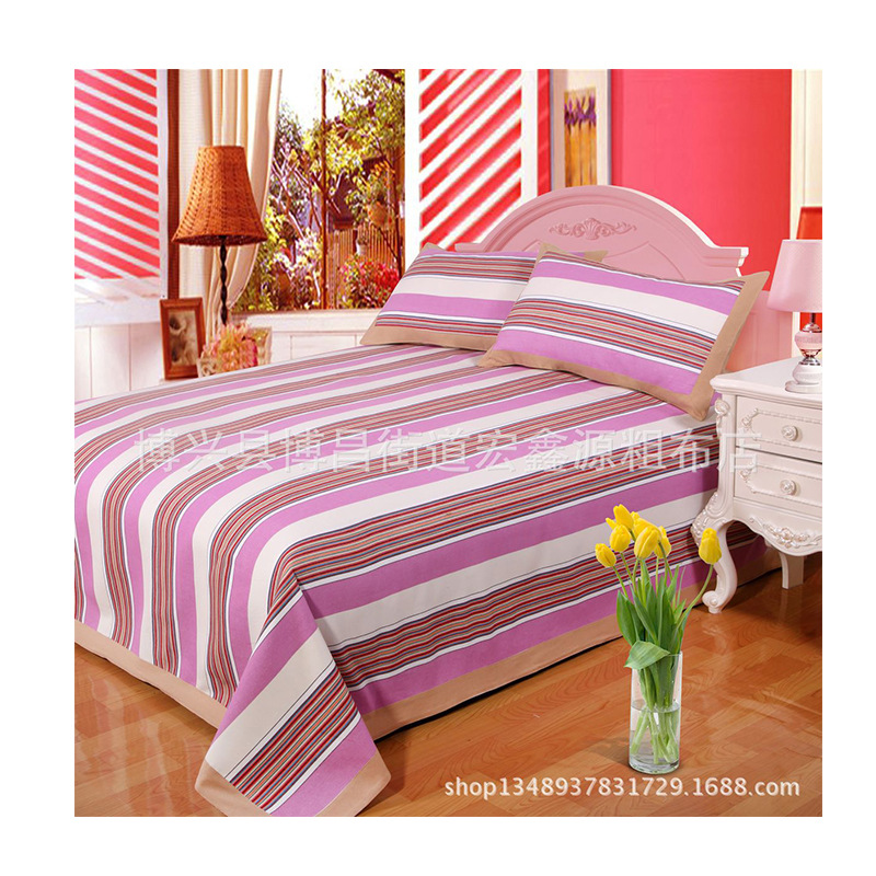 Refreshing summer wholesale old coarse cloth Four Seasons blanket mat big edging three-piece cotton blanket three-piece multi-color