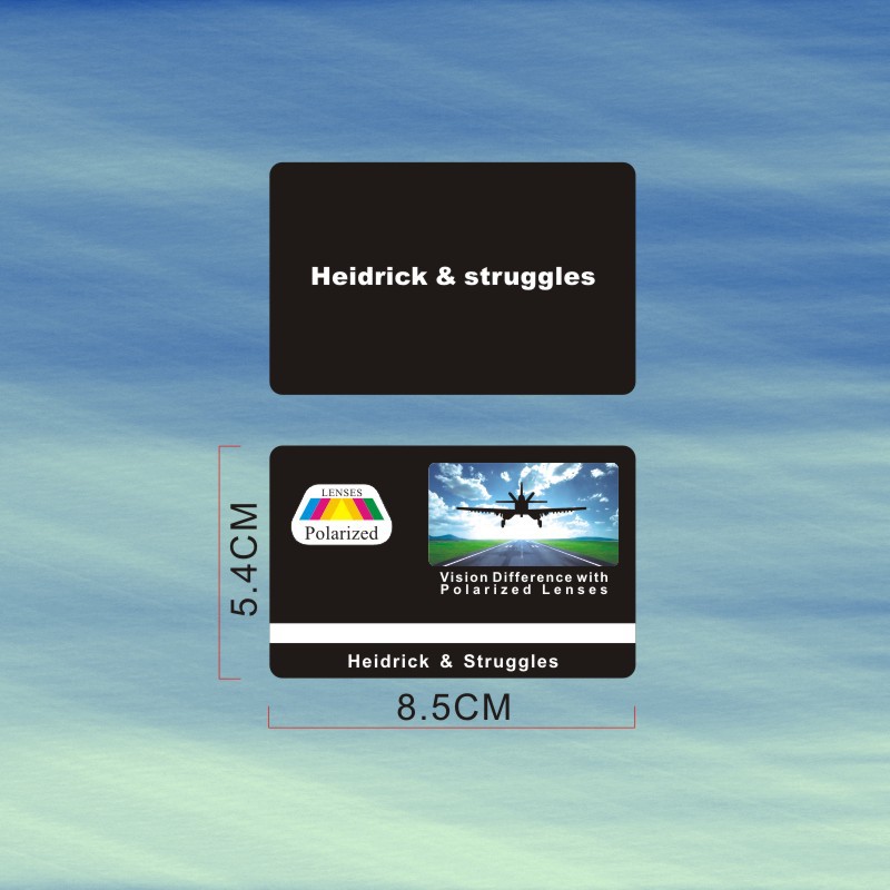 High Hardness Texture Pvc Thick 0.76mm Vip Card Polarized Sunglasses Test Card Uv Glasses Eye Protection