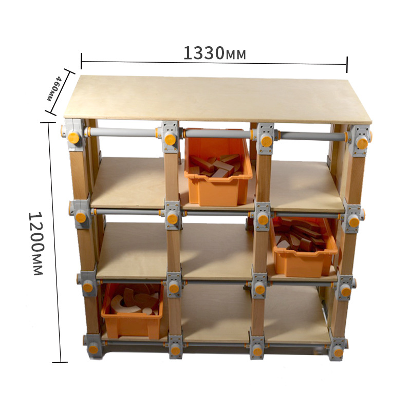 Shenzhen Children's wooden storage rack cabinet storage classification items shoes clothes rack small items organizing book physical fitness Indoor