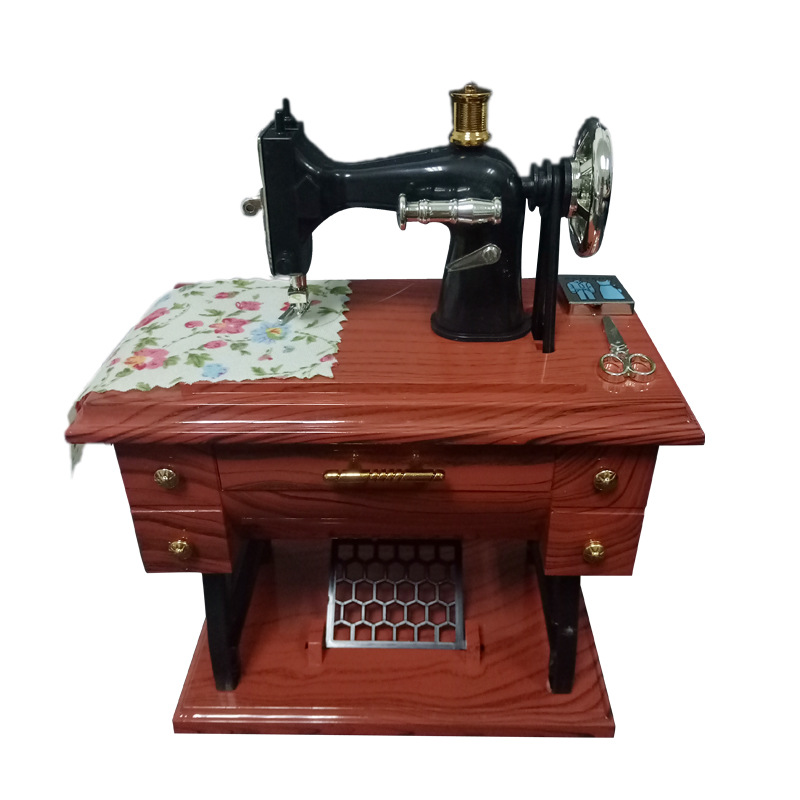 Retro nostalgic wind simulation sewing machine Music Box Music Box Creative Gifts