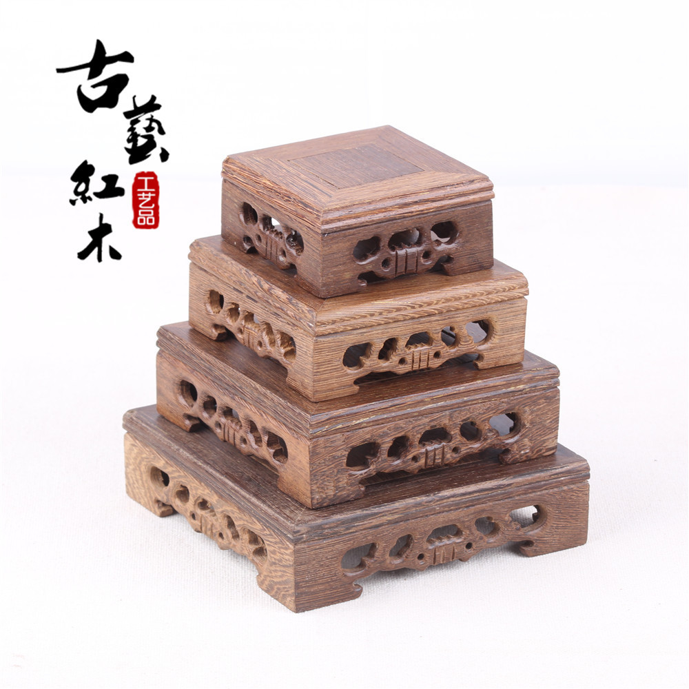 Красная деревянная подставка под камень, квадратные поделки, деревянная подставка для вазы с фиолетовым песком, специальная цена