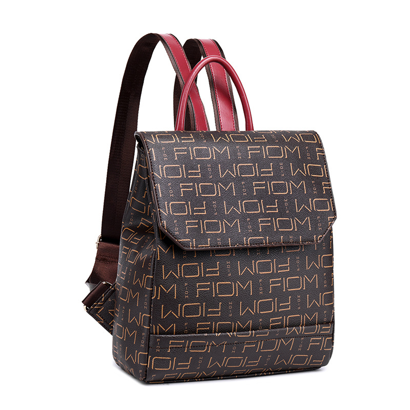 Summer New Pvc Trendyy Small Backpack Retro Old Flower Women's Bag Korean Style Fashion Backpack Female Middle School Student School Bag