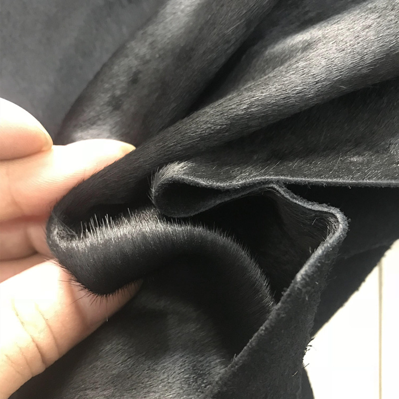 Horse hair black short hair horse hair cow hair leather long-term in stock black horse hair factory direct sample production