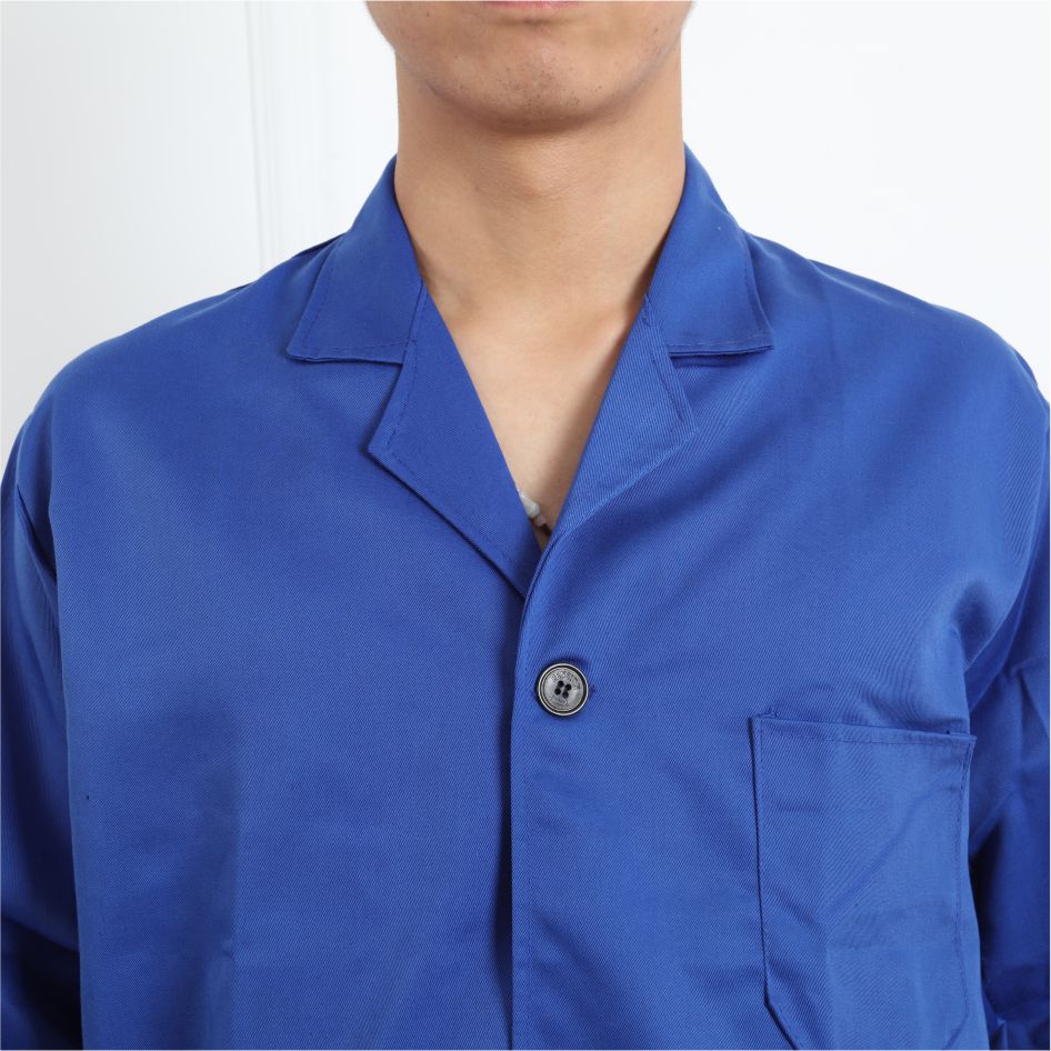 Self-produced blue coat labor protection tooling men's and women's long sleeve dust-proof clothing custom advertising logo work clothes