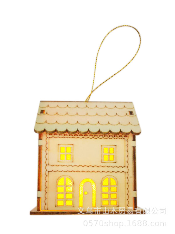 Shining Little House Wooden House Lighting DIY Wooden White Blank Peach Heart Pen Holder Photo Frame Piggy Bank Accessories