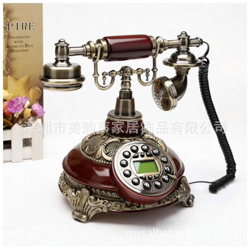 White European-style bedroom antique telephone vintage home hotel office telephone landline