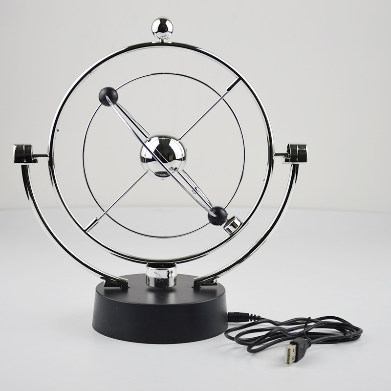 A603 Classic Desktop Model Rotating Perpetual Motion Instrument Magnetic Rocker Celestial Body Track Ornament USB Decoration