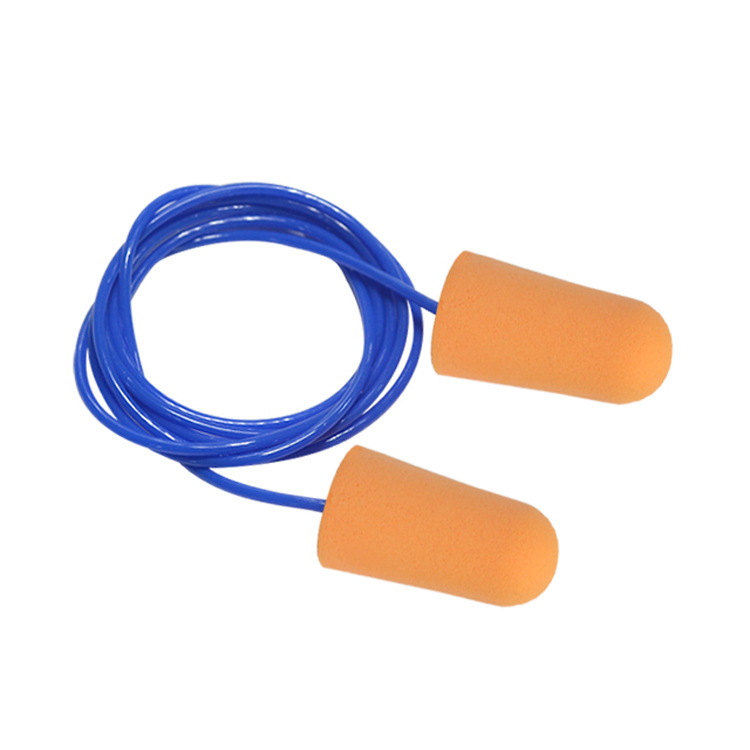 Customized Ec-1001A-C Oem Oem Processing for Sleeping and Learning Anti-Noise Pu Sponge Soundproof Earplugs with Cable