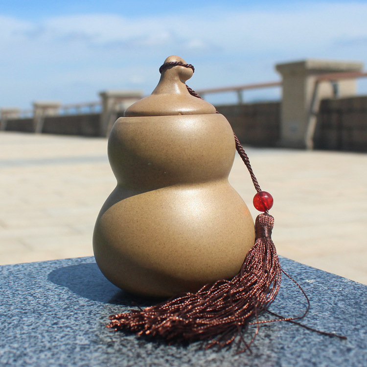 Creative Tea Can Ointment Bottle Travel Portable Iron Tea Dendrobium Chinese Medicine Pill Gourd Small Porcelain Bottle LOGO Customization