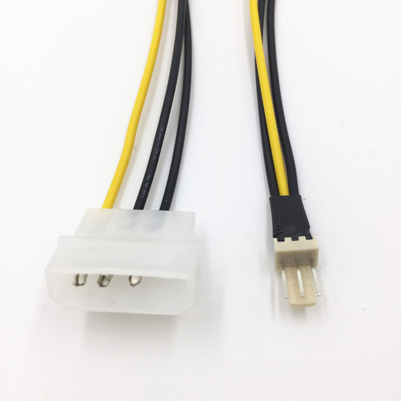 Large 4PIN to small 3P pin holder fan cable 3pin/3pin fan to power supply fan adapter cable