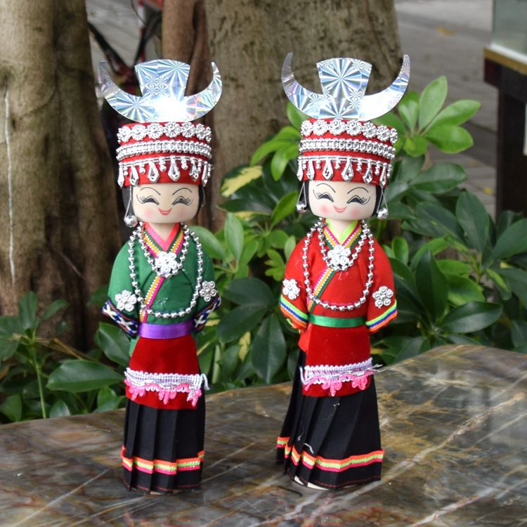 56 Minority Doll Yunnan Puppet Ornaments Wooden Doll Doll Crafts Wholesale