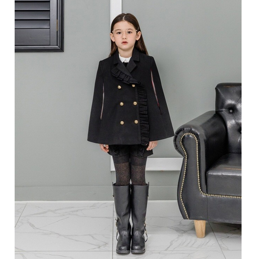 European and American New Kidsren's Woolen Outwears, Factory-Made Cloaks, Woolen Medium and Large Trendy Kidsren's Outwears, Sample Processing and Customization
