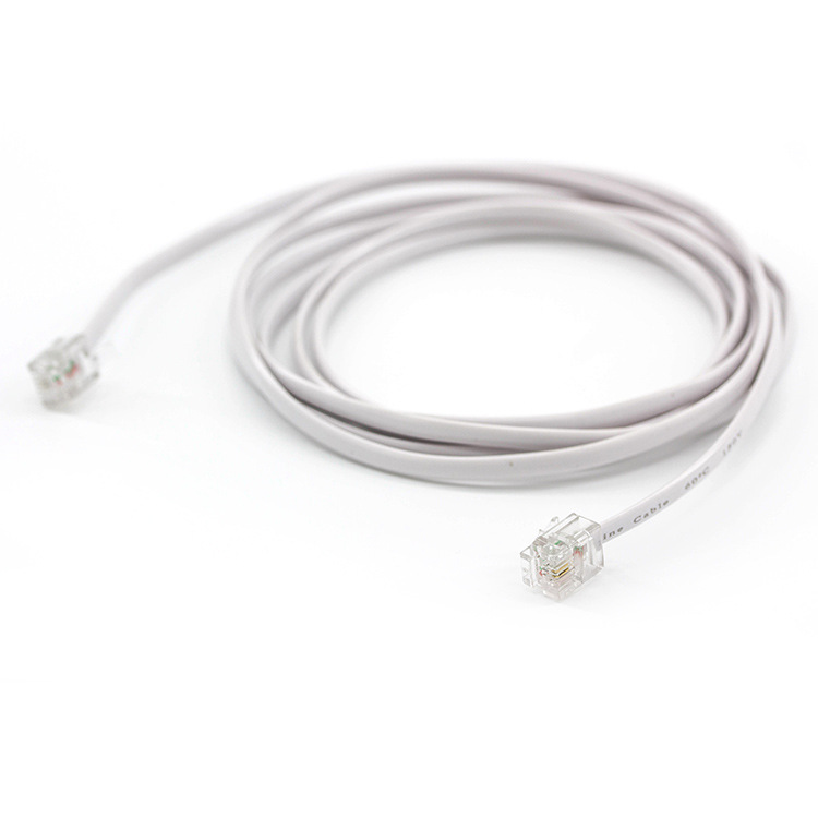 5 m telephone line manufacturer copper telephone line 6P2C two-core telephone line finished telephone jumper