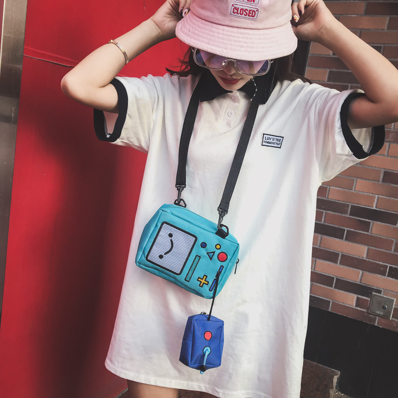 Korean ins Cute Children's Fun Game Machine Adventure bmo Cool Tui Girl's Didi Trendy Shoulder Bag Women's Shoulder Bag Crossbody Bag