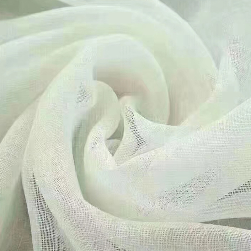 Curtain Manufacturer White Engineering Screen Mesh Cross Linen Engineering Screen Mesh Bay Window Light-Transmitting Burlap Natural