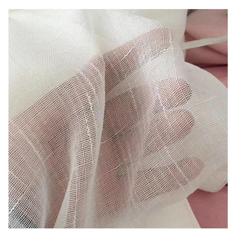 Curtain Manufacturer White Engineering Screen Mesh Cross Linen Engineering Screen Mesh Bay Window Light-Transmitting Burlap Natural