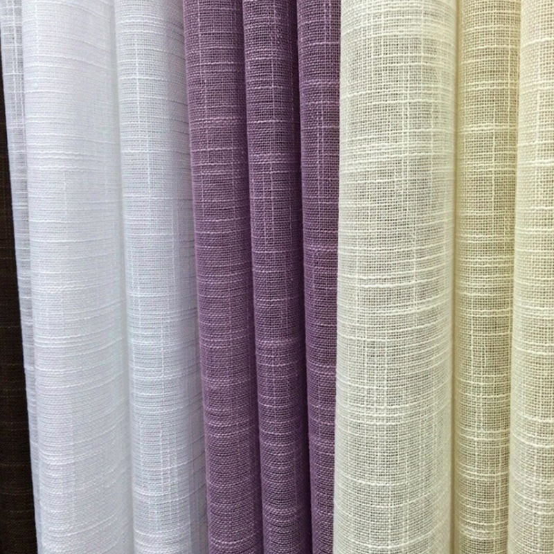 Curtain Manufacturer White Engineering Screen Mesh Cross Linen Engineering Screen Mesh Bay Window Light-Transmitting Burlap Natural