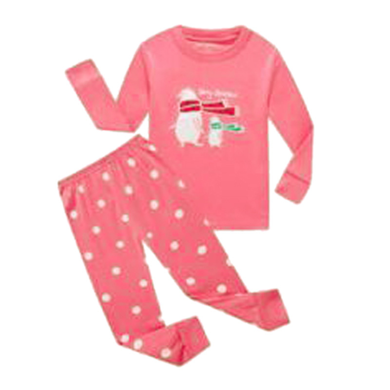 Комплект для девочек, длинный рукав, мультяшный принт, осенний и зимний стиль, домашняя одежда