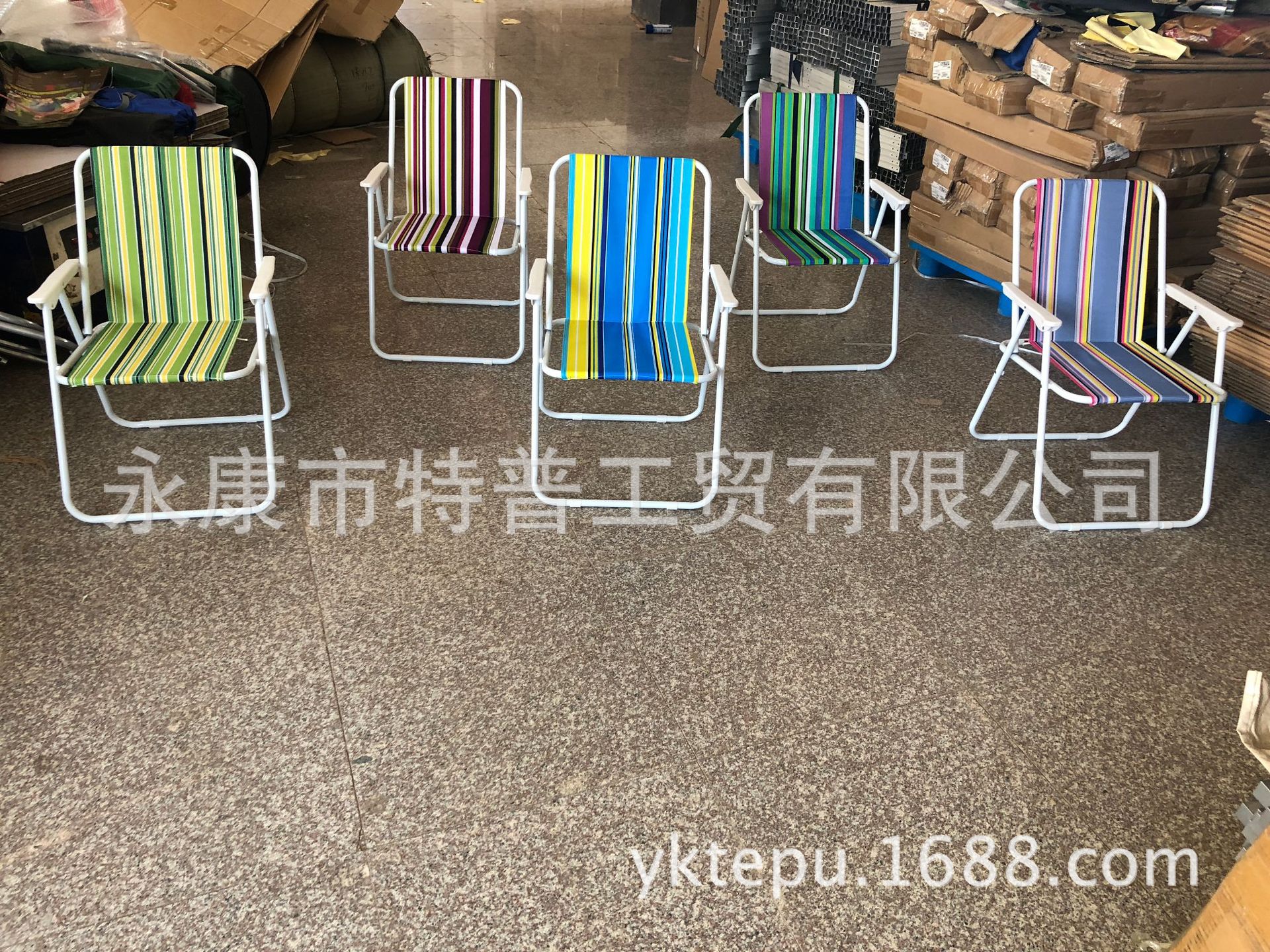 Supply of Colorful Striped Spring Chairs, Colorful Striped Spring Beach Chairs, Colorful Striped Foldableing Leisure Chairs (in Stock)