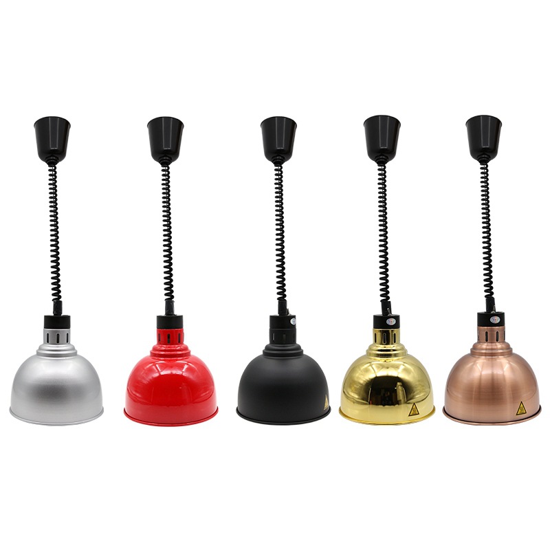 Hotel telescopic chandelier single hanging heat preservation lamp buffet lifting food heat preservation lamp food pizza heating lamp